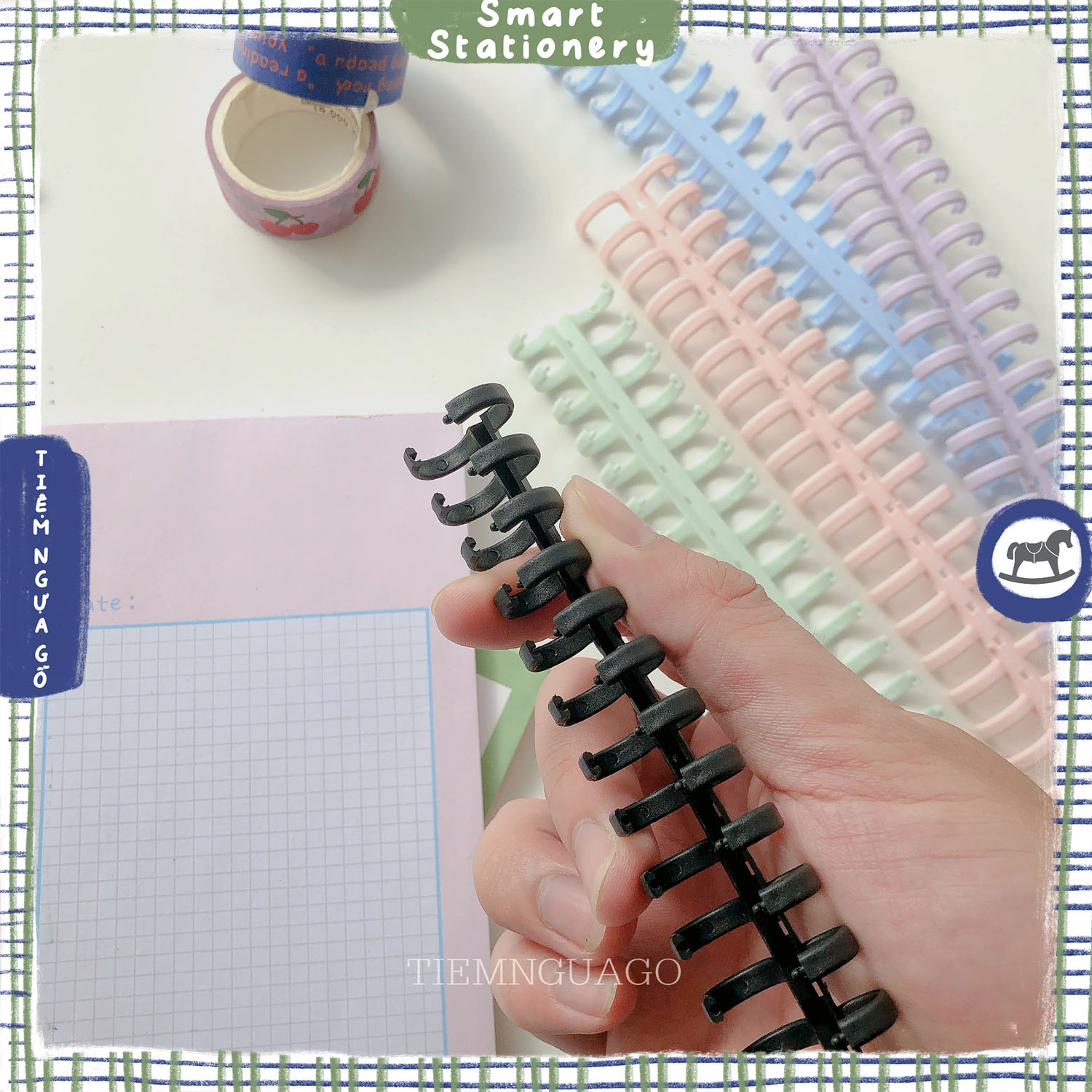 Gáy còng nhựa tự làm Binder (30 lỗ)