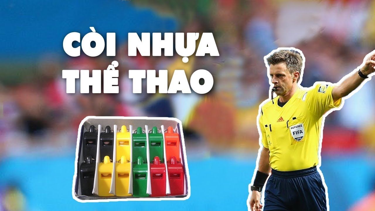 Còi trọng tài nhựa đủ màu