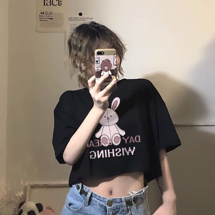 ÁO CROPTOP THỎ DAY IN 5D SIÊU ĐỘC , LA , CỰC KÌ CÁ TÍNH