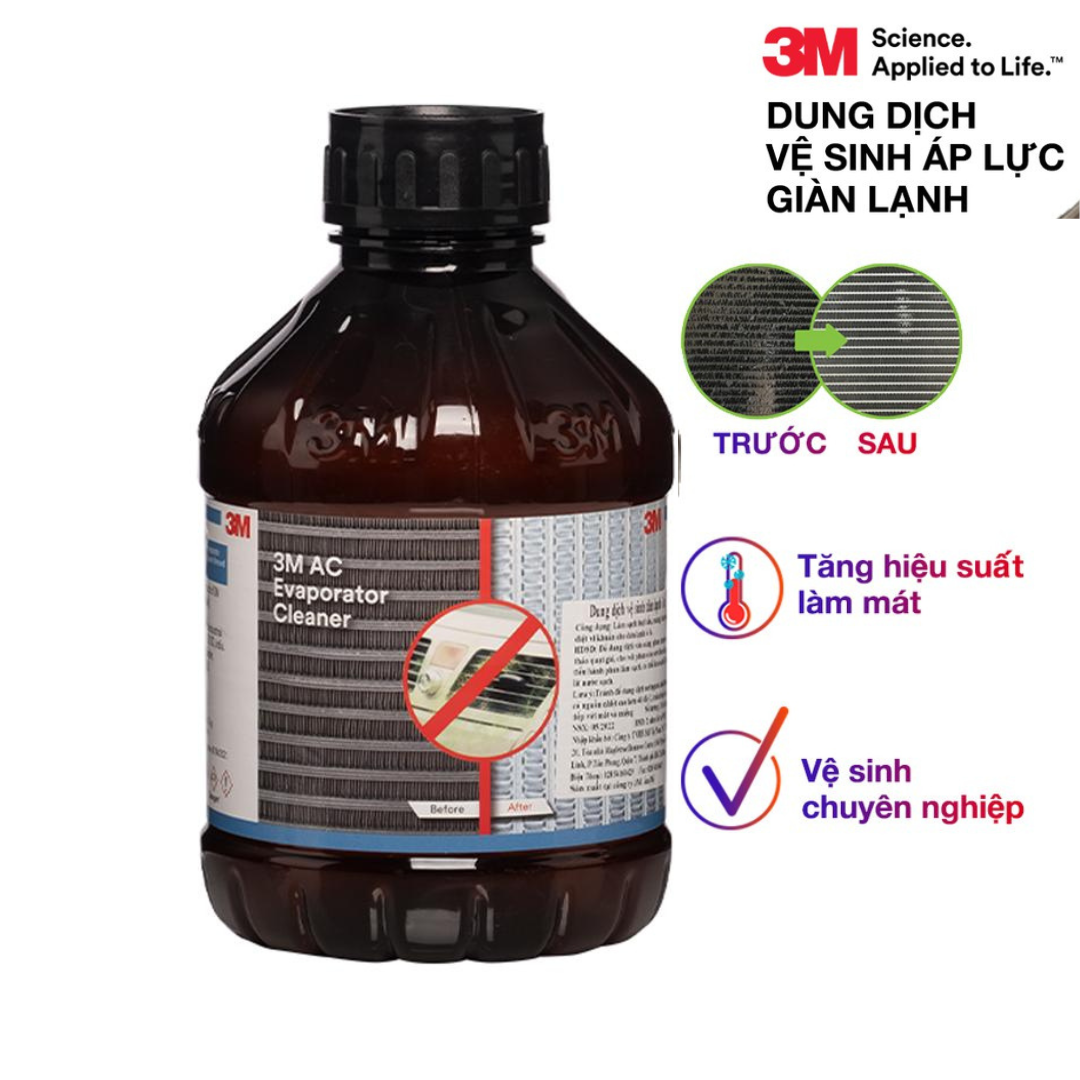 1 lít dung dịch vệ sinh dàn lạnh xe chính hãng 3m evaporator cleaner dùng cho dụng cụ chuyên dụng