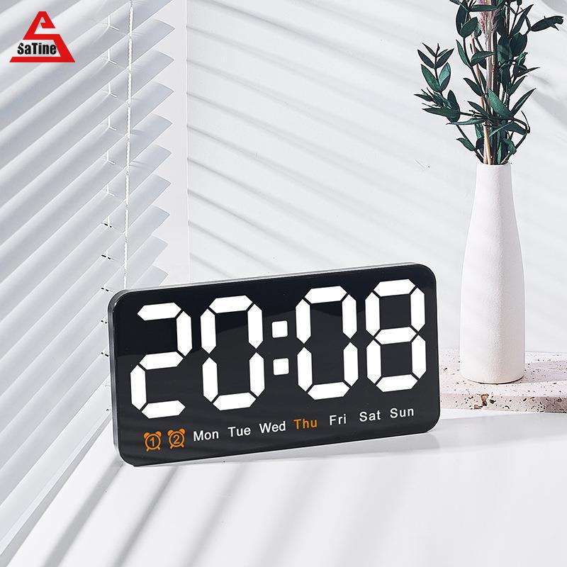 New wall clock, simple, large screen, dual purpose clock, living room clock, temperature multifunctional alarm clock