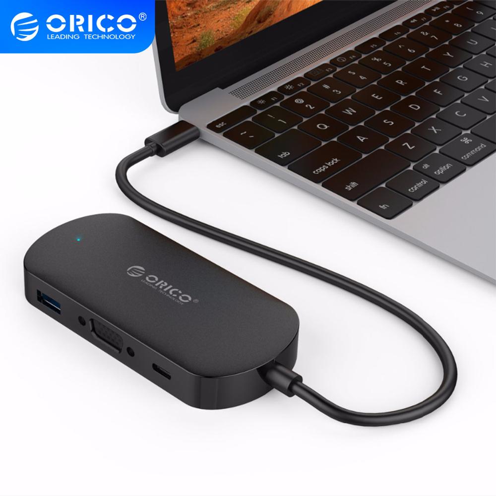 ORICO USB C HUB Type C to Multi USB 3.0 Type C HUB VGA Adapter Dock for MacBook Pro Huawei PC Accessories USB C Splitter