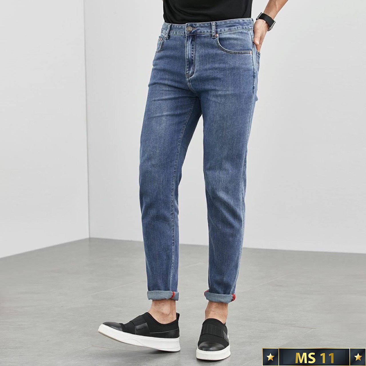 Quần jean nam rách mẫu mới cao cấp Libe95 Fashions, Quần bò nam đẹp chất jeans co giãn phong cách bụi bặm thời trang Hàn Quốc - QJN58