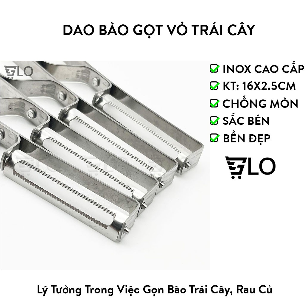 Dụng cụ dao bào gọt vỏ trái cây 16x2.5cm inox