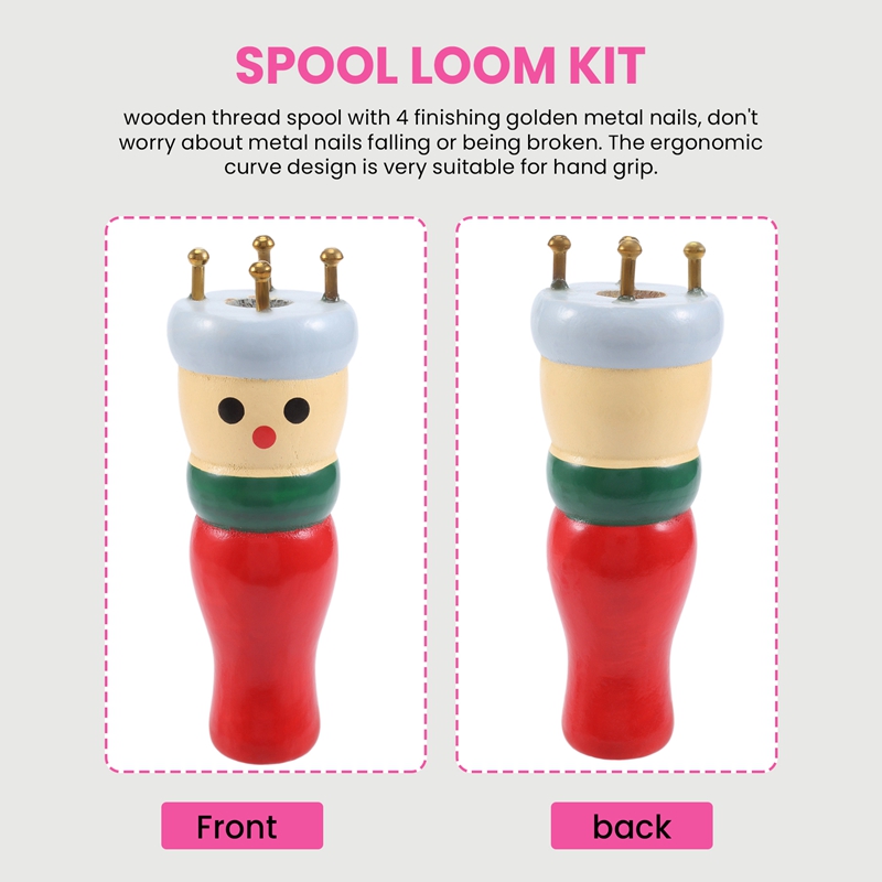 French Knitter Tool 2 Pack, Wooden Knitting Set Spool Knitting Doll  Knitting Loom Toy for Making Bracelets, Etc