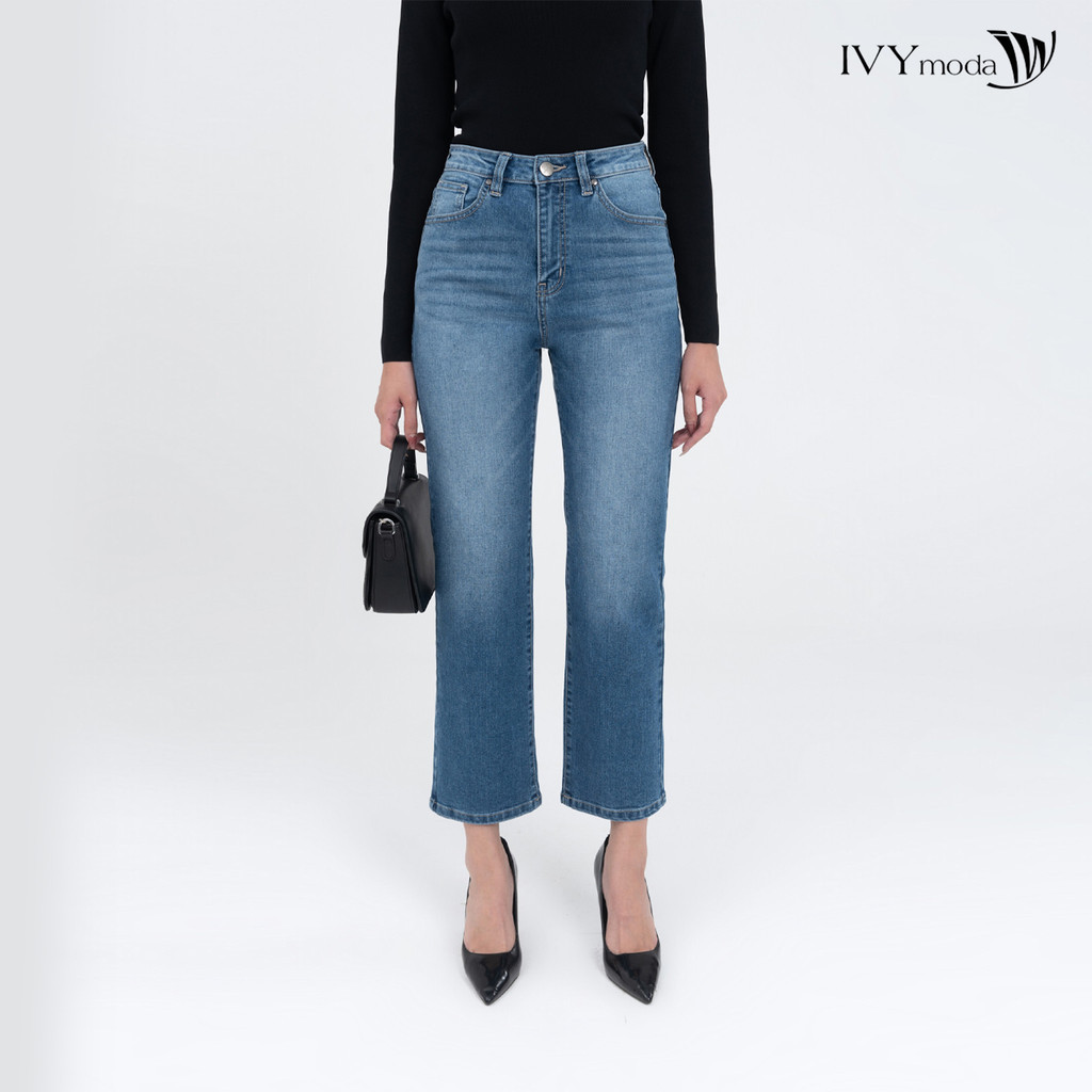 Quần jeans ống đứng IVY moda MS 25M7806