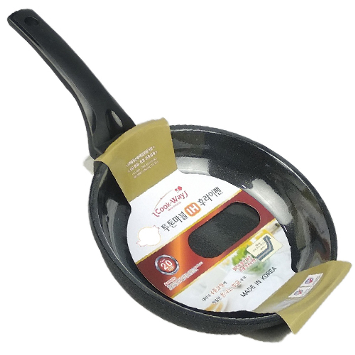 Chảo chống dính vân đá đáy từ Hàn Quốc CookWay size từ 20cm-32cm phủ 5 lớp chống dính an toàn, bền bỉ, dùng mọi loại bếp