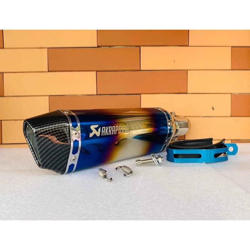 Lon Pô Akrapovic Lục Giác Bạc Và Full Carbon và titan 7 màu Đủ phụ kiện + Tiêu Pô