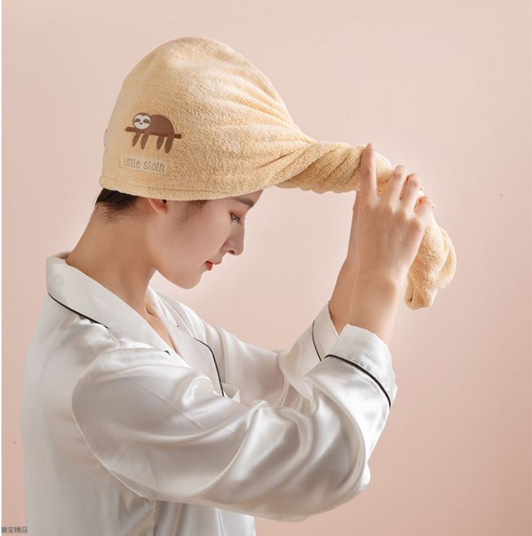 [FreeShipping] portable super absorbent hair towel with button closure