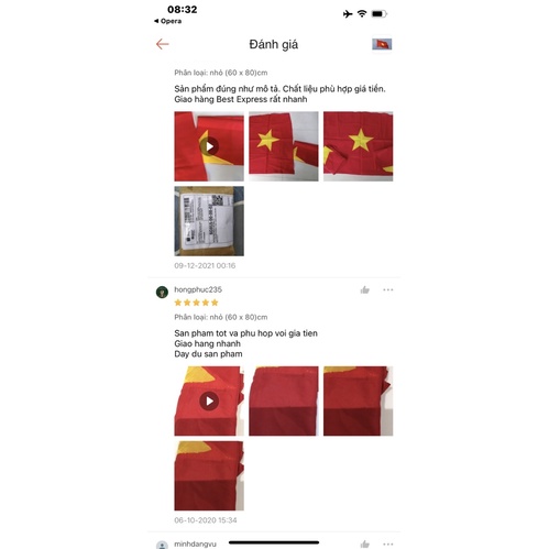 1 Vietnamese National Flag, Vietnam's National Flag (0.8m X 1.2m) - (0.6m X 0.8m)