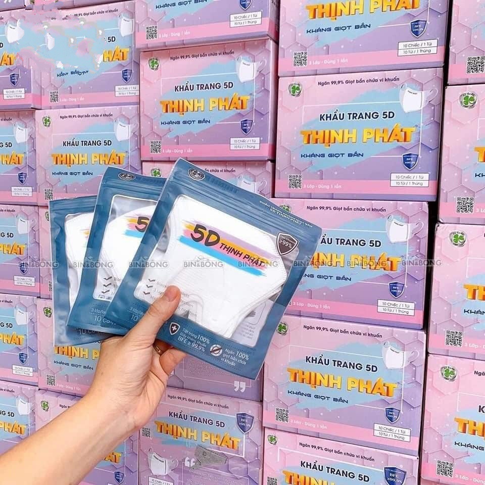 [ 100 CHIẾC ] 1 THÙNG KHẨU TRANG 5D THỊNH PHÁT KHÁNG KHUẨN