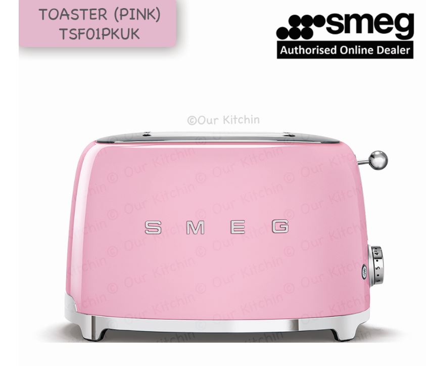 Pink Small Toaster Smeg TSF01 2-Slice Toaster, Pink
