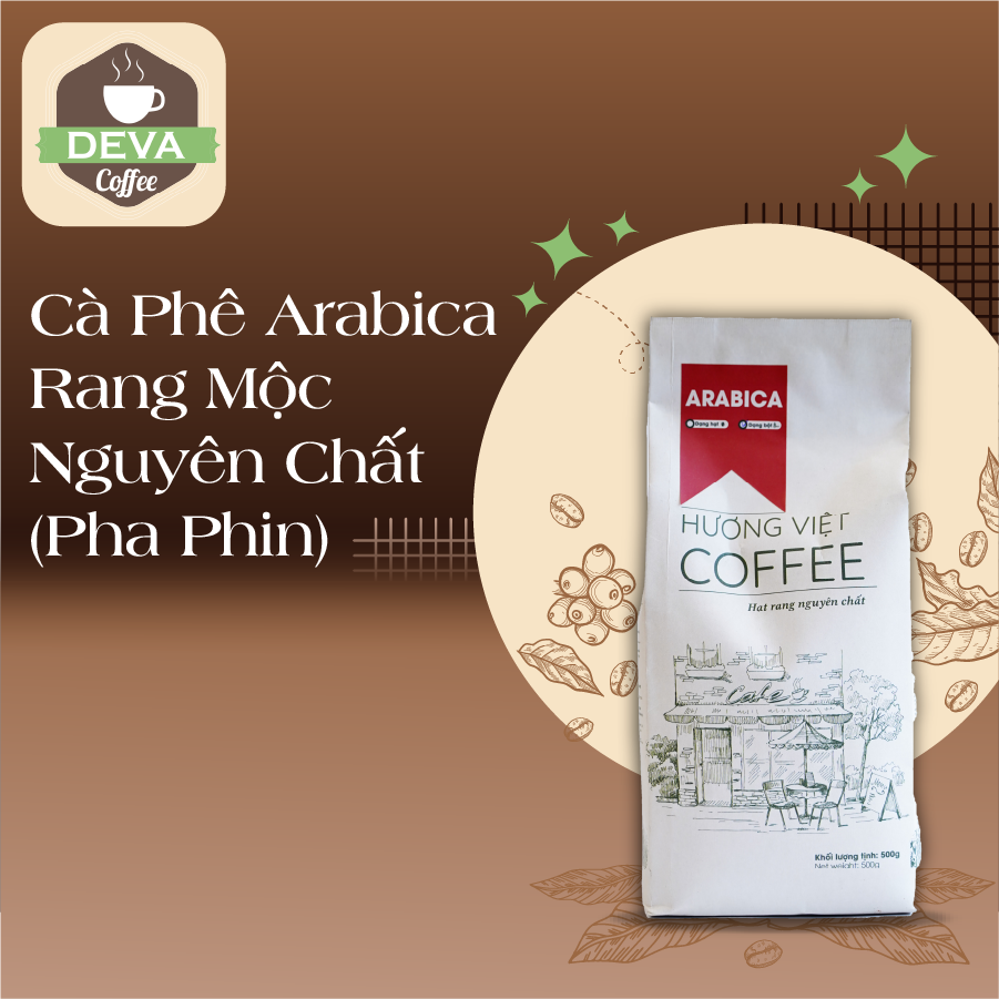 Cà Phê Arabica Rang Mộc Nguyên Chất (Pha Phin)