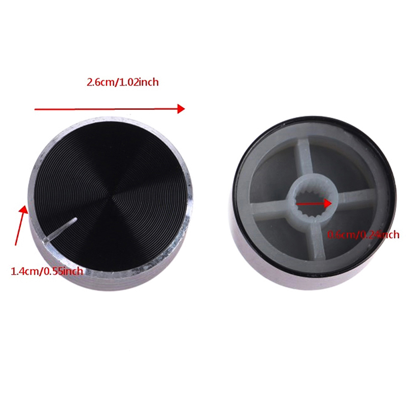 26x14mm 6mm Shaft Hole Aluminum Alloy Potentiometer Knob Volume Control Knob