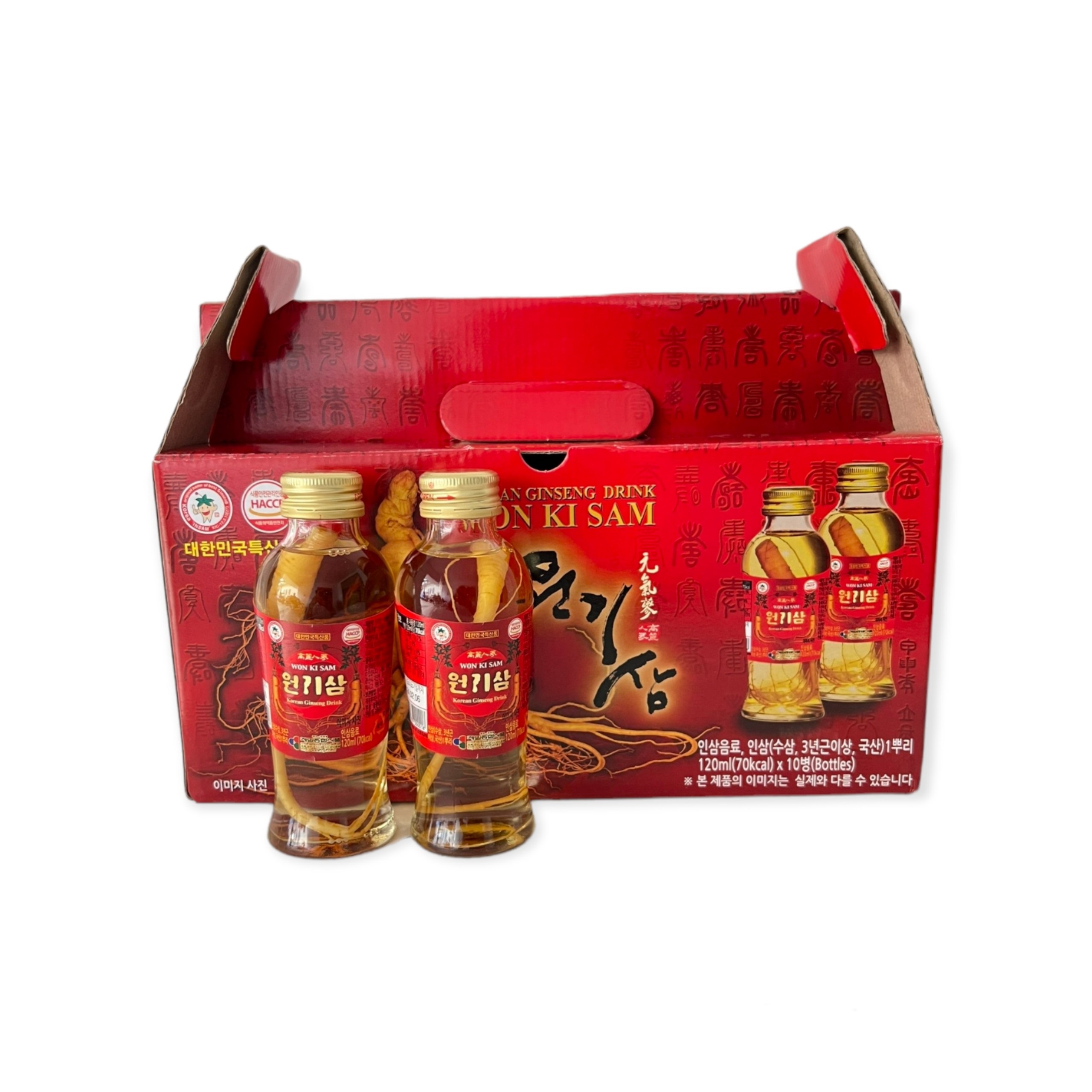 [Thùng 10 Chai] Nước Hồng Sâm Có Củ - Won Ki Sam Chai Dung Tích 120ml
