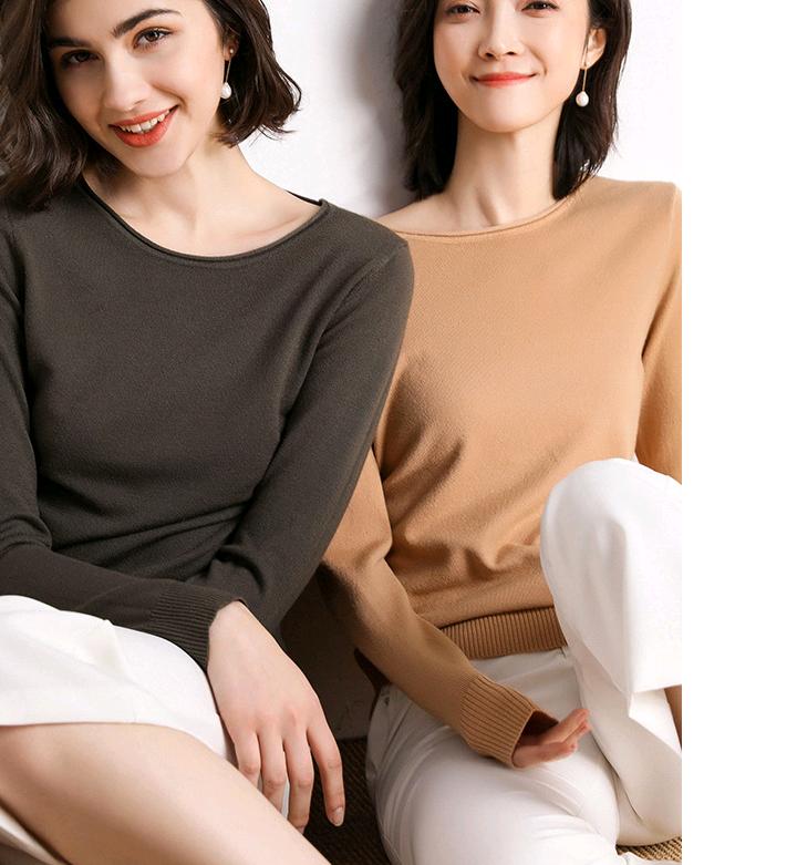 Áo len dệt kim dài tay nhiều màu