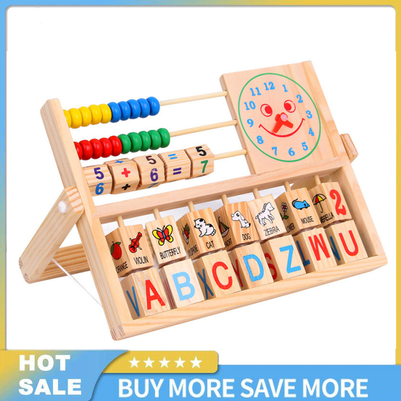 Preschool Math Learning Toy Wooden Frame Abacus With Multi