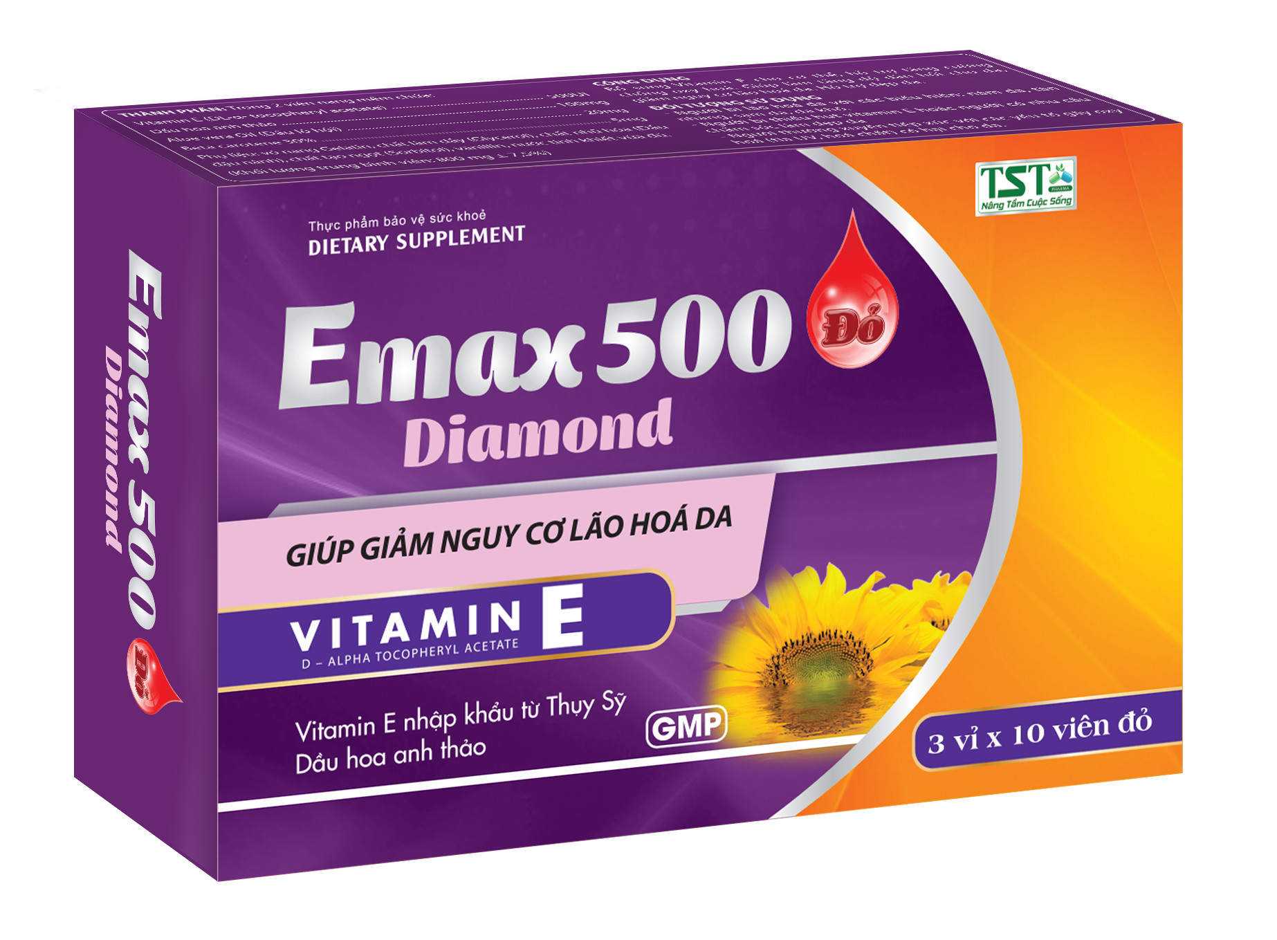 Emax 500 Diamond-Hộp 3 vỉ x 10 viên-Giúp làm tăng độ đàn hồi cho da thumbnail