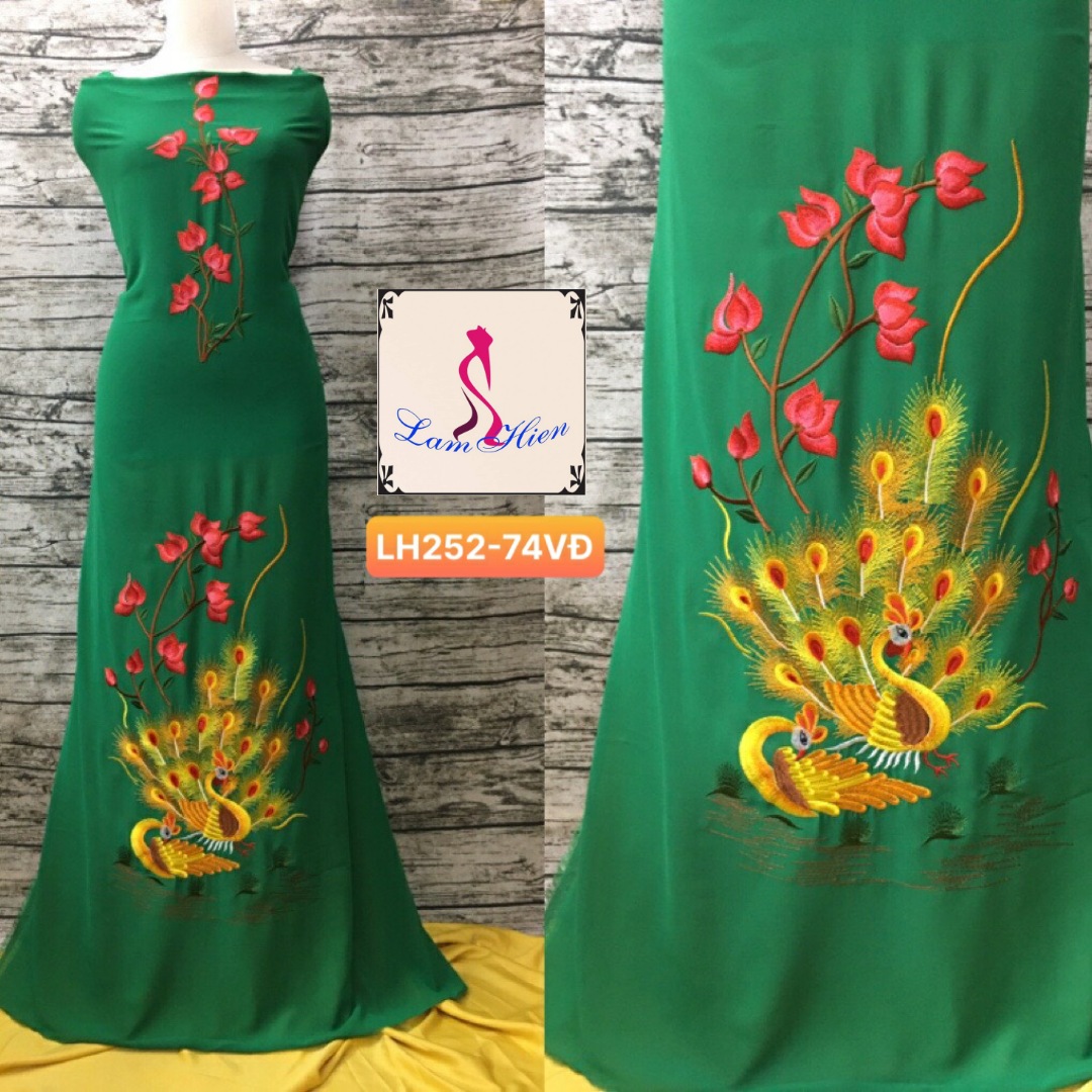 Vải may áo dài bông thêu LH252