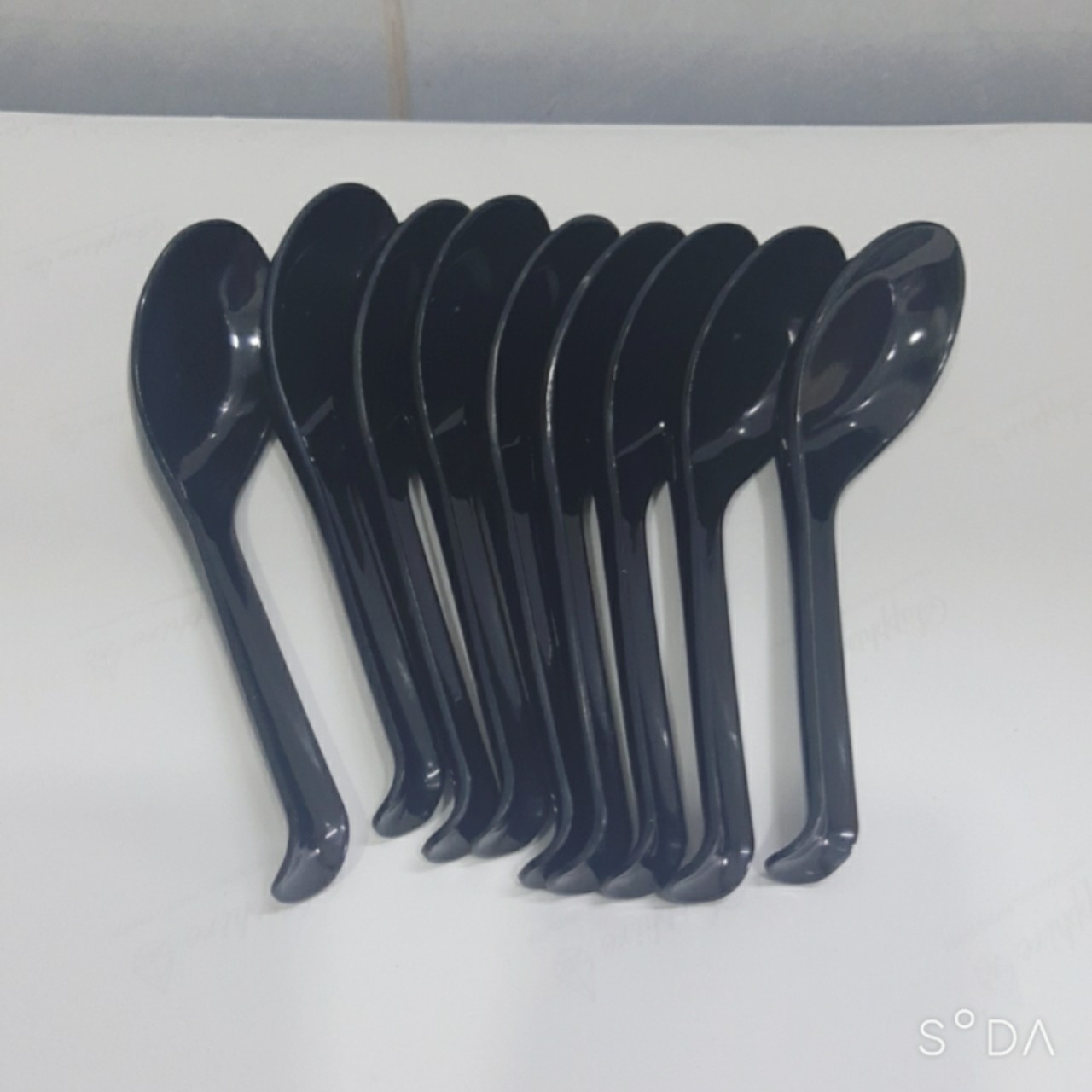 Combo 100 cái Muỗng Cơm Melamine Màu Đen Cán Dài NO17N