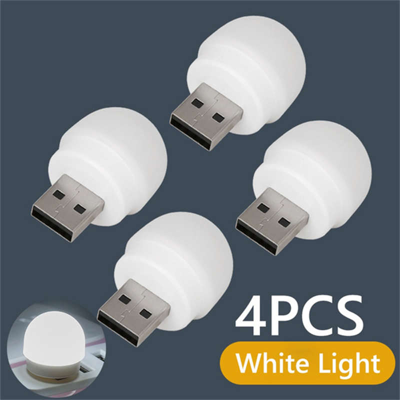 4Pcs USB Plug Night Light / LED Eye Protection Reading Light / Computer Mobile Power USB Charging Bedside Small Book Lamps
