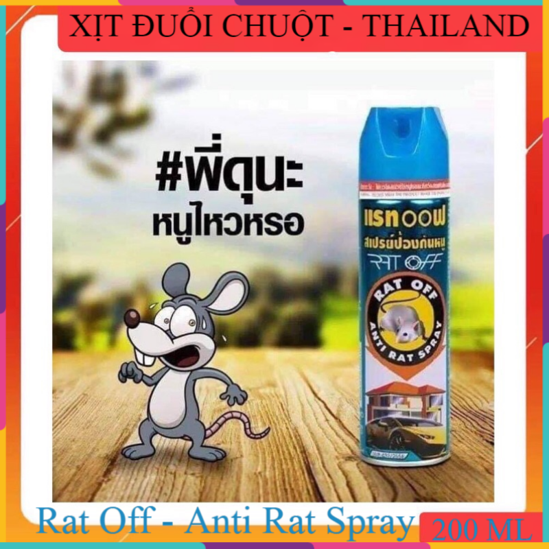 Xịt Đuổi Chuột Rat Off - Anti Rat Spray Thái Lan 200ml - chống chuột khoang máy, cắn xe ô tô
