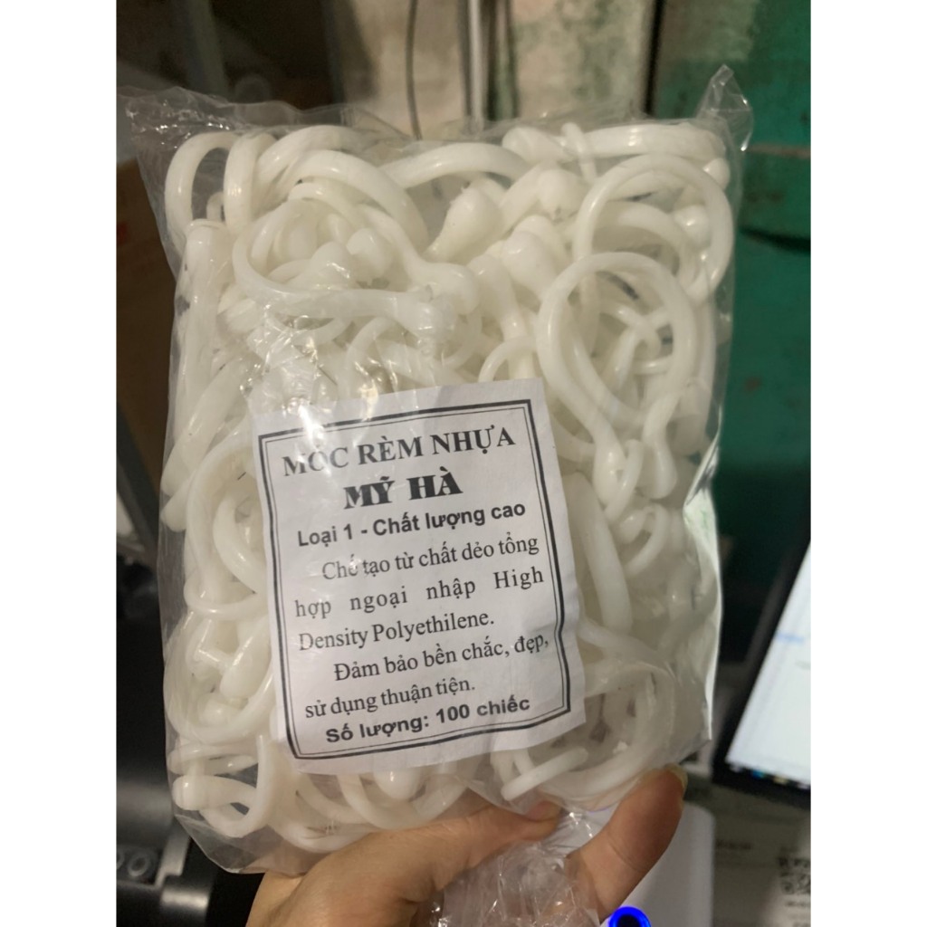 Túi 100 cái móc treo rèm vải rèm ri đô ;móc khoen nhựa