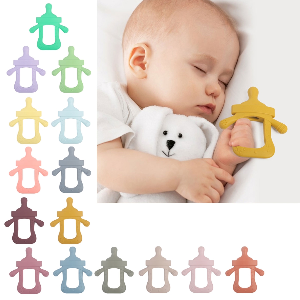 Mini Milk Bottle Teething Toy Baby Teether Necklace Pendant Pacifier Accessories