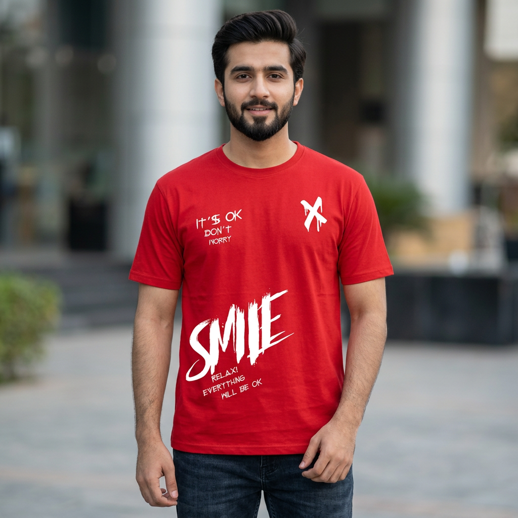 Smile X printed T shirts For Men/boys Summer Collection High Quality