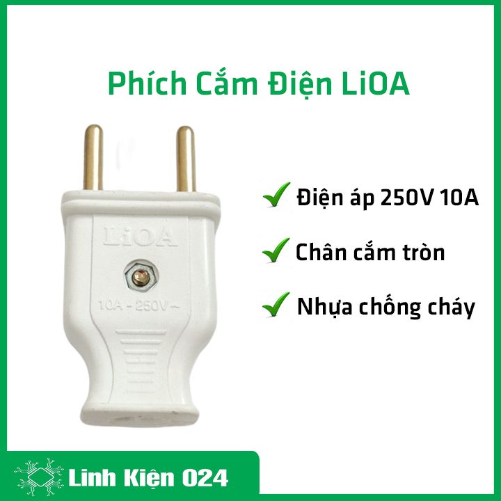 Phích cắm điện 2 chân lioa 250v/10a