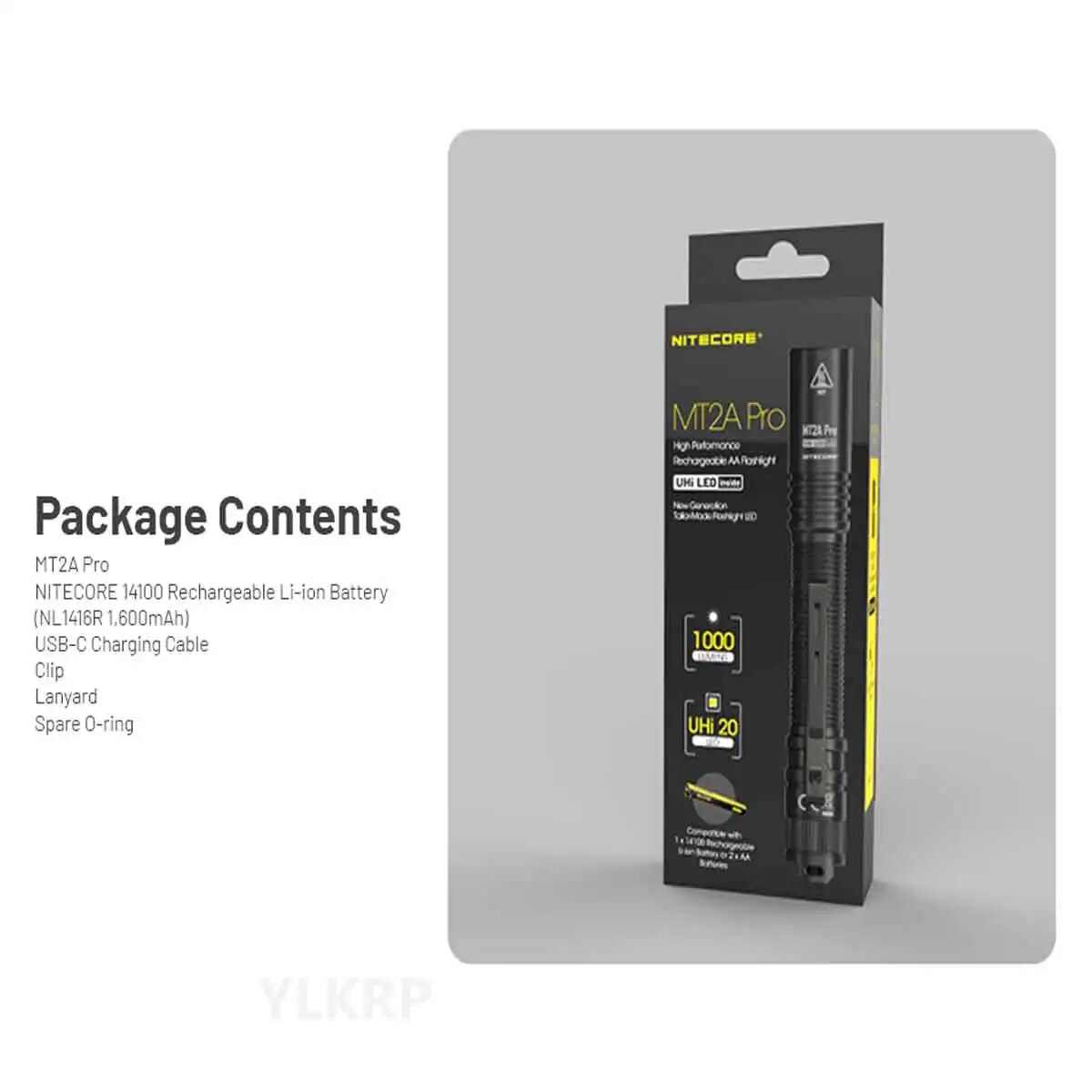 NITECORE MT2A Pro 1000 lumen flashlight, supporting USB-C direct charging, suitable for outdoor camping