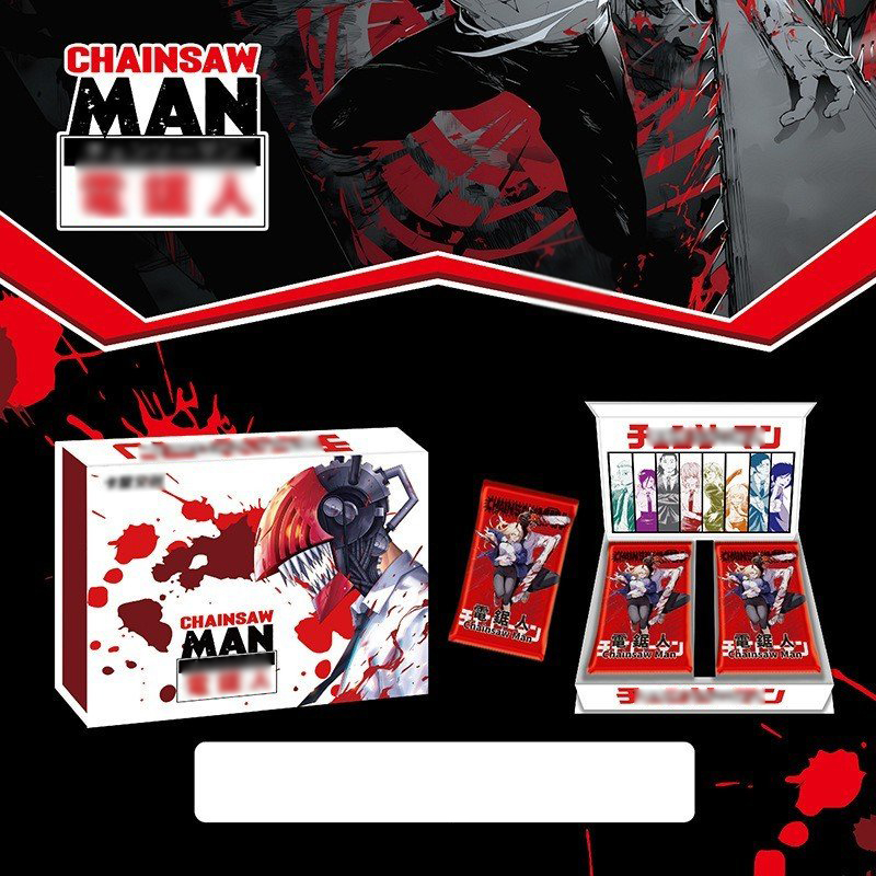Set ảnh thẻ Chainsaw man Thợ săn quỷ anime chibi card sưu tập nhân phẩm gacha