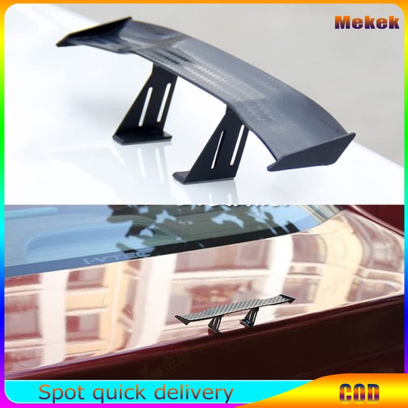 Mekek Car Tiny Tail Wing Black ABS Mini Rear Wing Spoiler Universal Car Refitting Tool