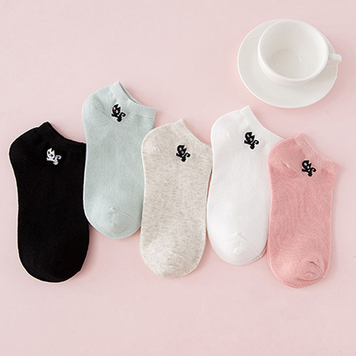 [ SET 5 ĐÔI ] Tất vớ nữ hình mèo dễ thương