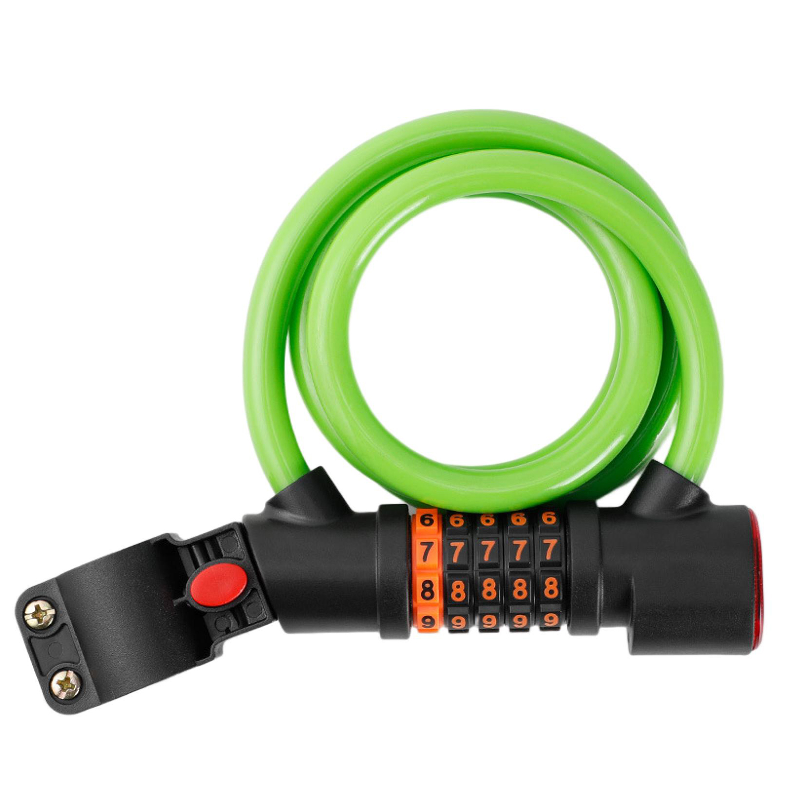 SHN Combination Lock for Bicycle Thickened Lock Body for Bicycle Secure Bike Lock with Tail Light High Security 5-digit Combination Cable Lock with Taillight for Theft Protection