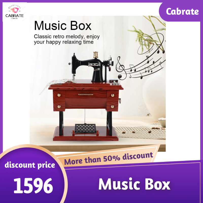 EcoDealsq】Vintage Mini Sewing Machine Music Box Mechanical