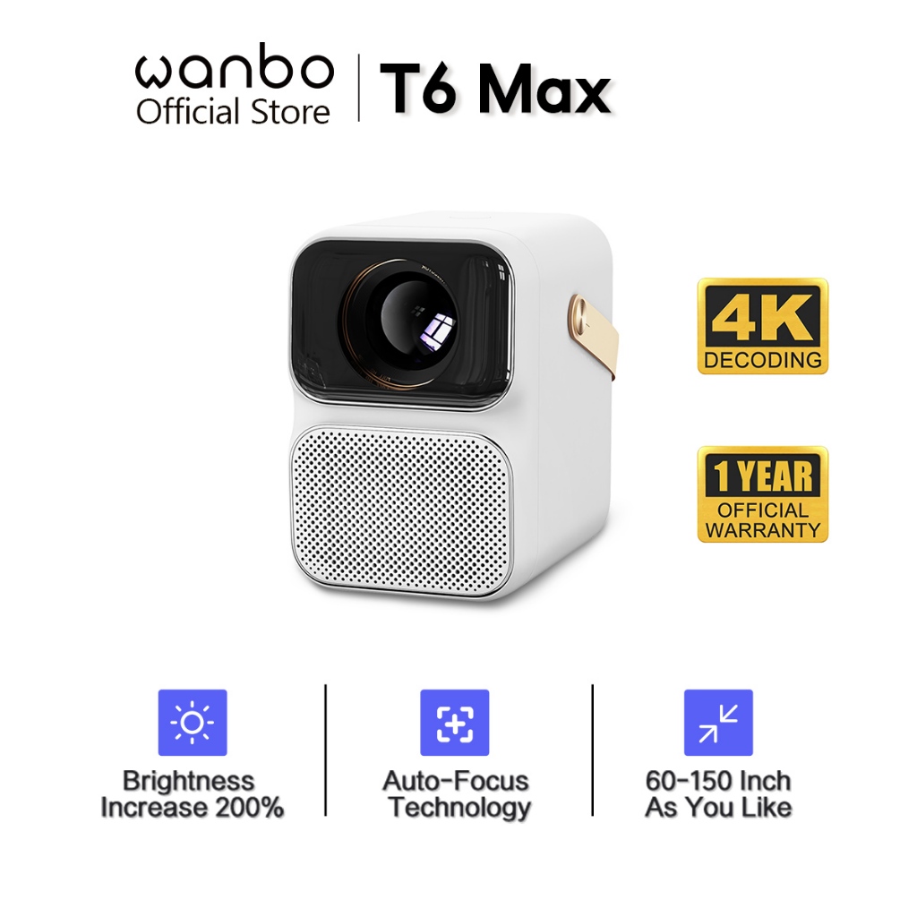 Wanbo T6 Max Auto Focus Projector 1080P 4K Decode AI Voice Control TV wanbo-t6-max-auto-focus-projector-1080p-4k-decode-ai-voice-control-tv
