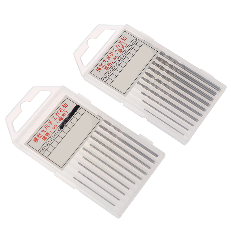 LVDUN 10Pcs/Box Mini Drill HSS Bit 0.8mm-3.0mm Straight Shank PCB Twist Drill Bits Set