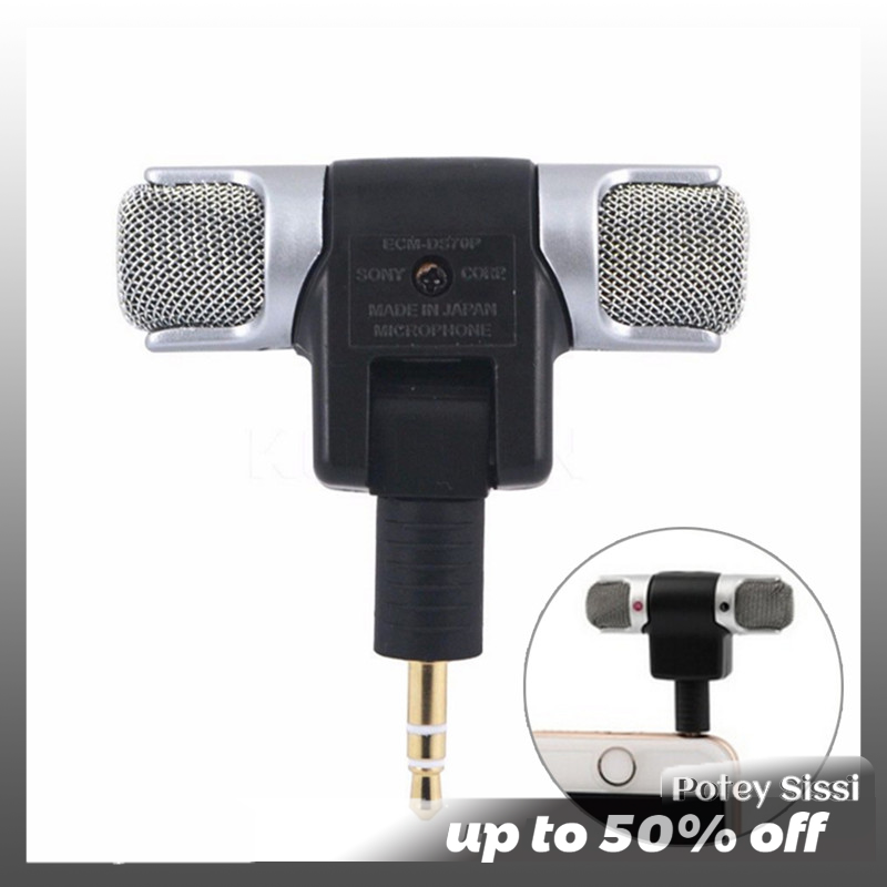 Potey New Universal Mini Stereo Microphone Mic Audio For PC Laptop Notebook Talk 3.5mm