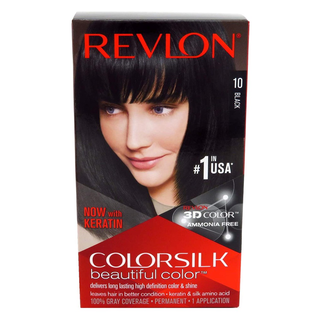 Thuốc nhuộm tóc revlon color silk beautiful 3d color số 10 màu đen