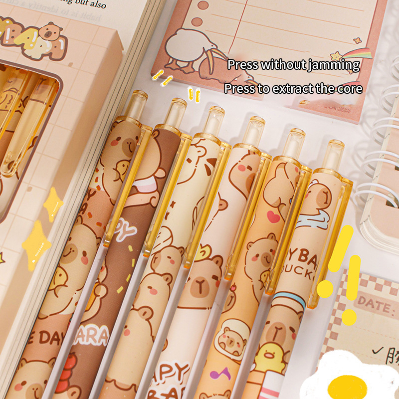 6Pcs%20Kawaii%20Capybara%20Gel%20Pen%20Set%20Black%20Blue%20Ink%20Quickly-Drying%20Cute%20Press%20Gel%20Pens%20Aesthetic%20Stationery%20School%20Office%20Supplies%20JINBING%20-%20Image%208