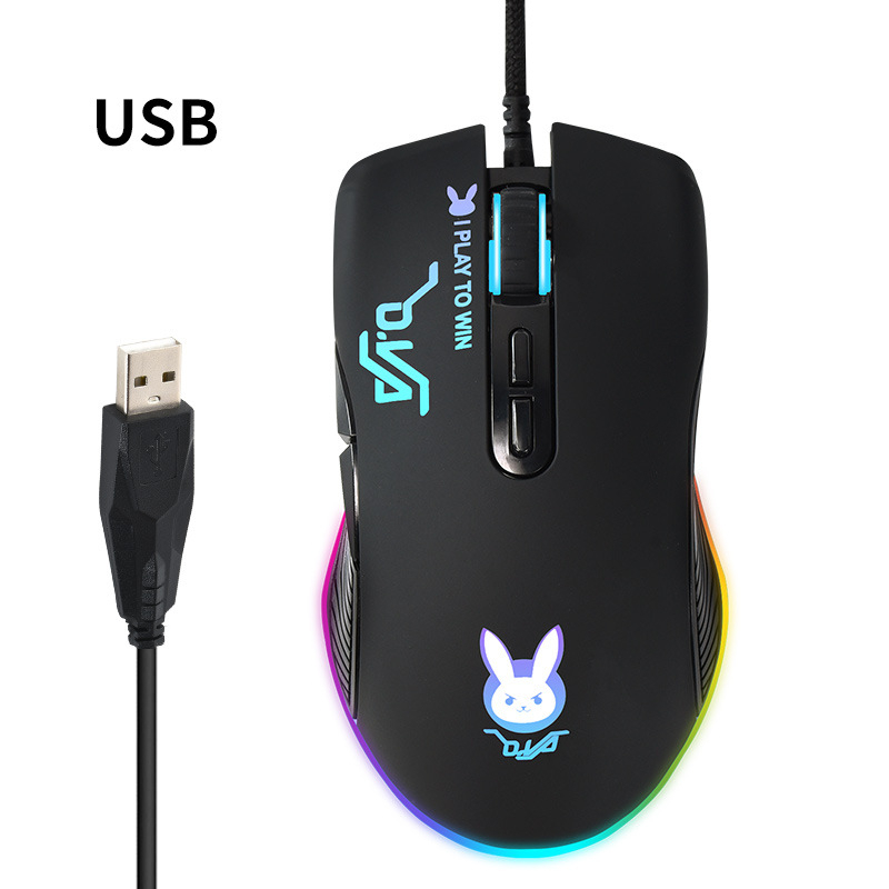 Chuột quang chơi game có dây 7200dpi, 12 rgb cổng type c cho macbook laptop