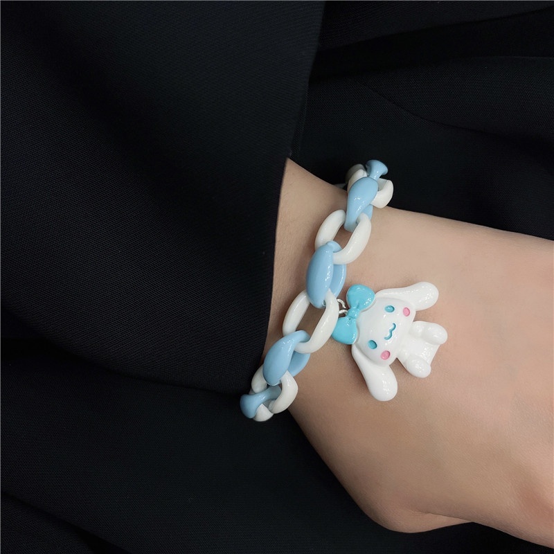 2 Vòng Tay Đôi Màu Hồng Và Xanh Dương Thời Trang Hoạt Hình Đáng Yêu Sanrio Phong Cách Nhật Bản Cái/bộ Cho Nam Nữ