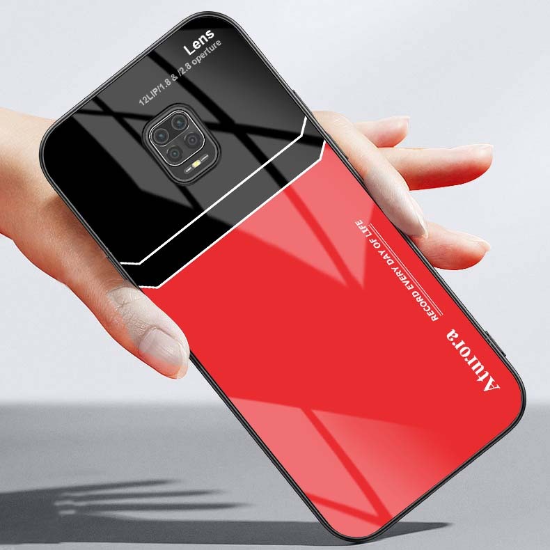 Ốp lưng xiaomi redmi note 9, note 9s, note 9 pro mặt lưng kính cường lực sáng bóng