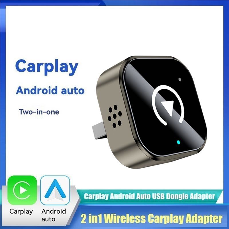 2IN1 Wireless CarPlay Android Auto Adapter BT+WIFI USB Dongle Plug Play Mini Smart Box Convert Wired Carplay to Wireless.
