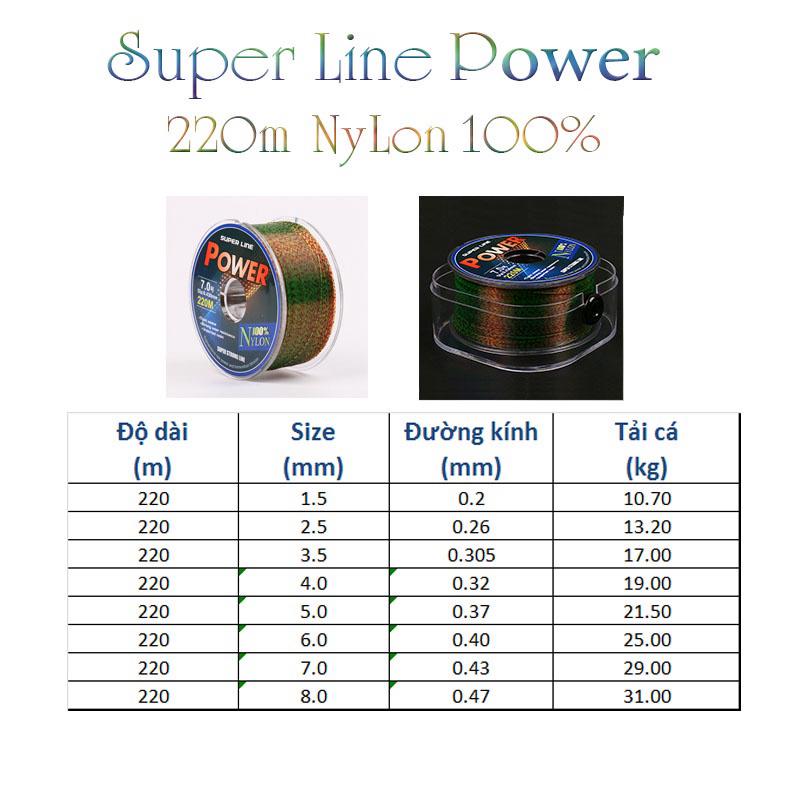 Cước câu cá 3D Եàng hình 220m 3D dây câu cá Nylon Super power