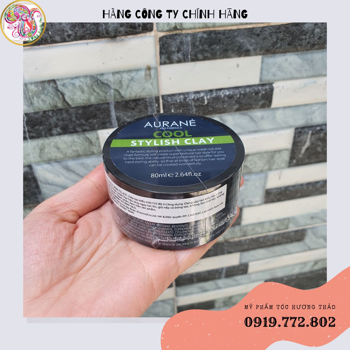 (AURANÉ - Có Video) WAX TẠO KIỂU TÓC CỨNG AURANE COOL STYLISH CLAY 80ML