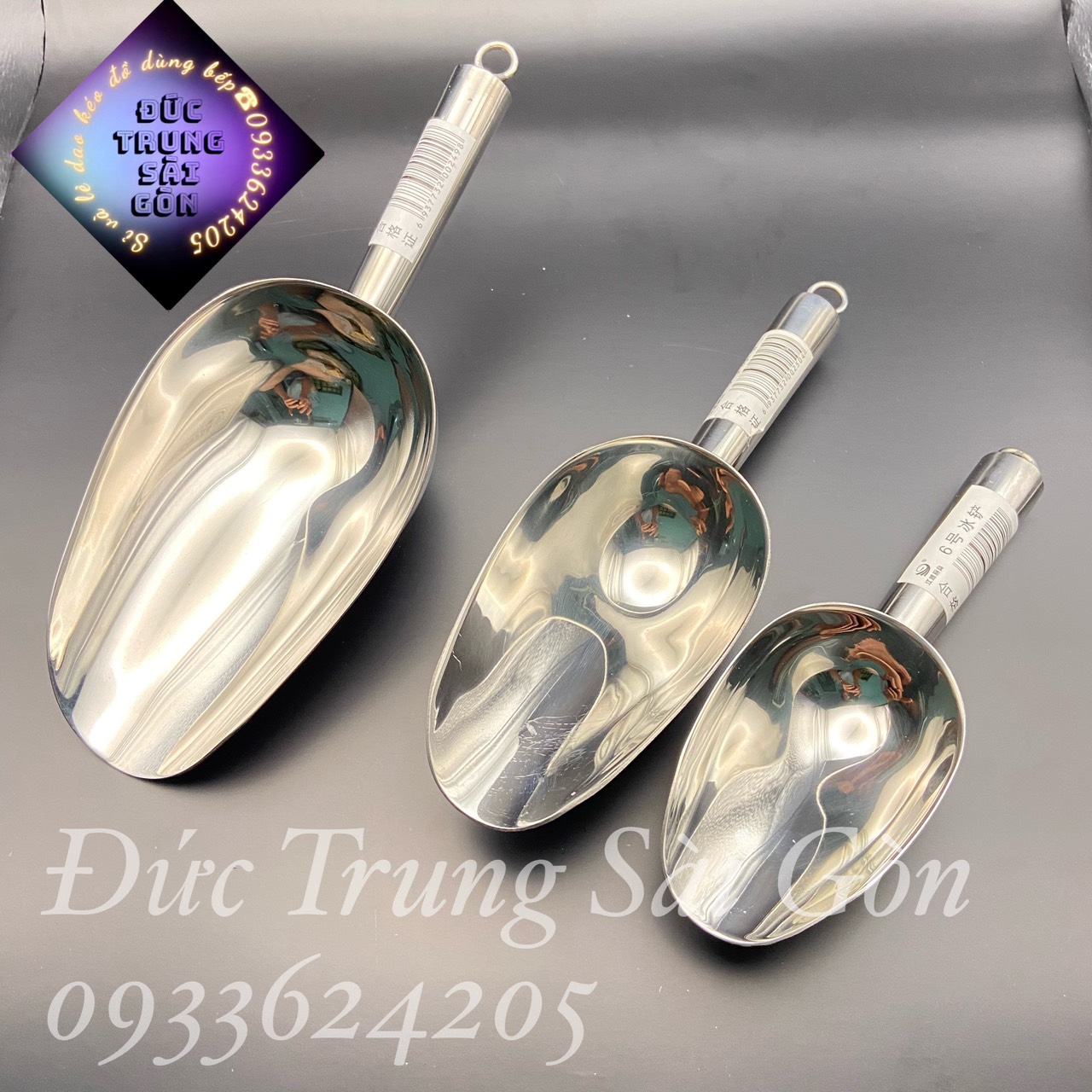 Xúc đá, xúc gạo, xúc hạt inox cao cấp đủ size
