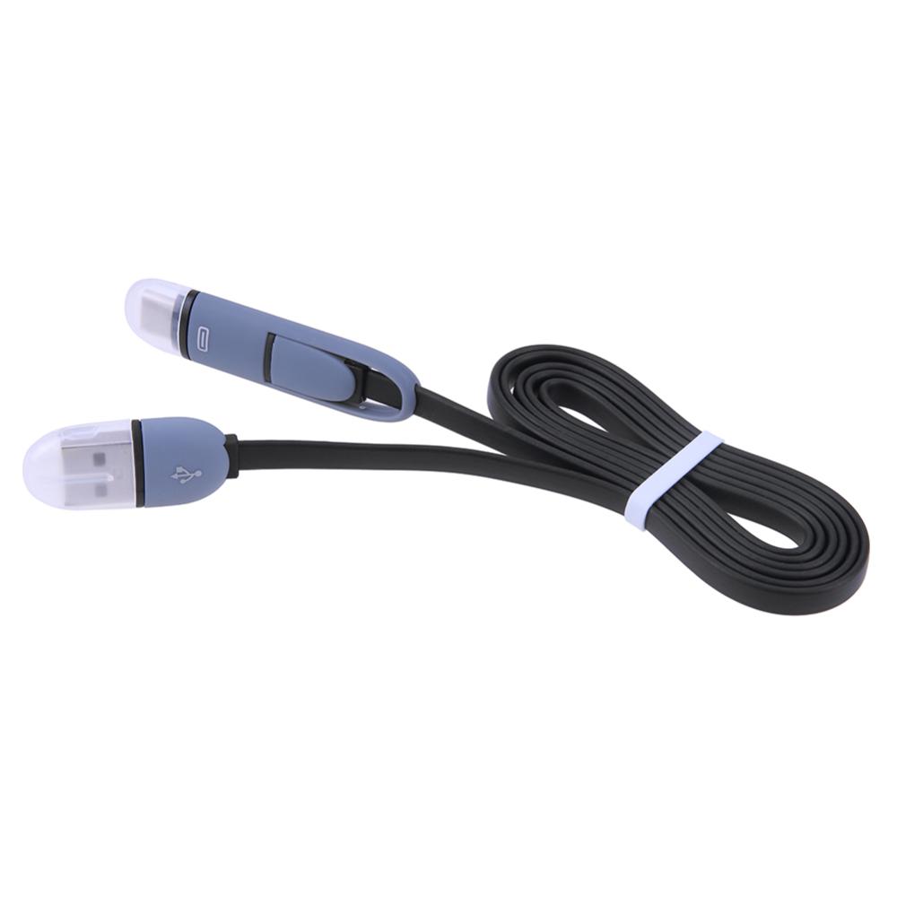 2 trong 1 Micro USB Type-C sạc cáp truyền dữ liệu xách tay cáp sạc đồng bộ dữ liệu dây phụ kiện cho điện thoại di động hệ điều hành Android