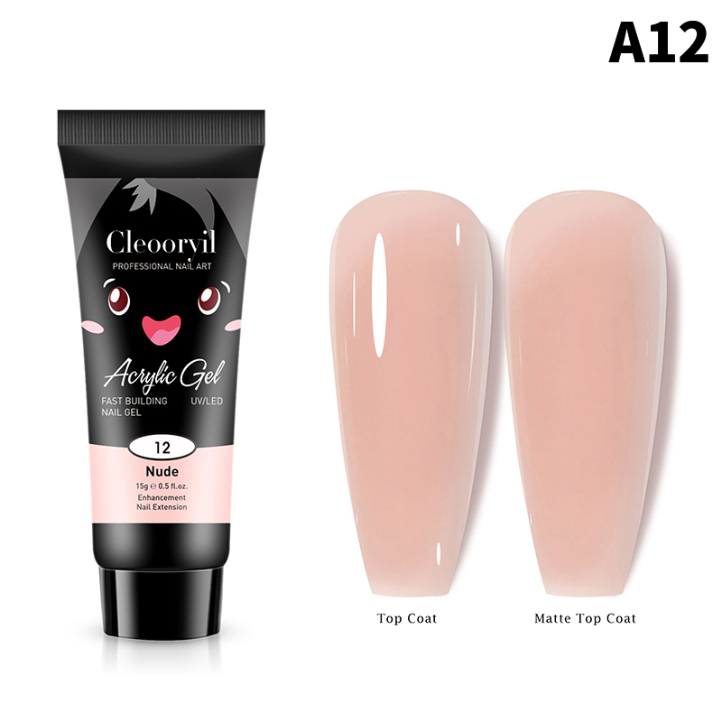 【Flash sale】 15ML Multicolor Poly Nail Polish Gel Extension Glue Professional Semi Permanent Resin Art Nail Glue.